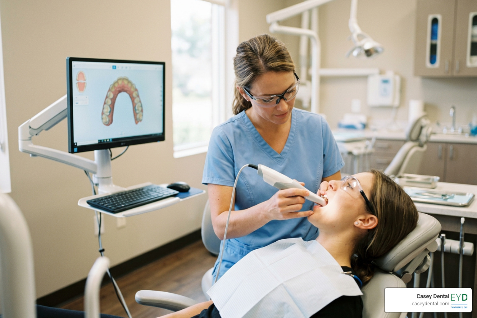 dentist using a 3D digital scanner on a patient dentist using a 3D digital scanner on a patient
