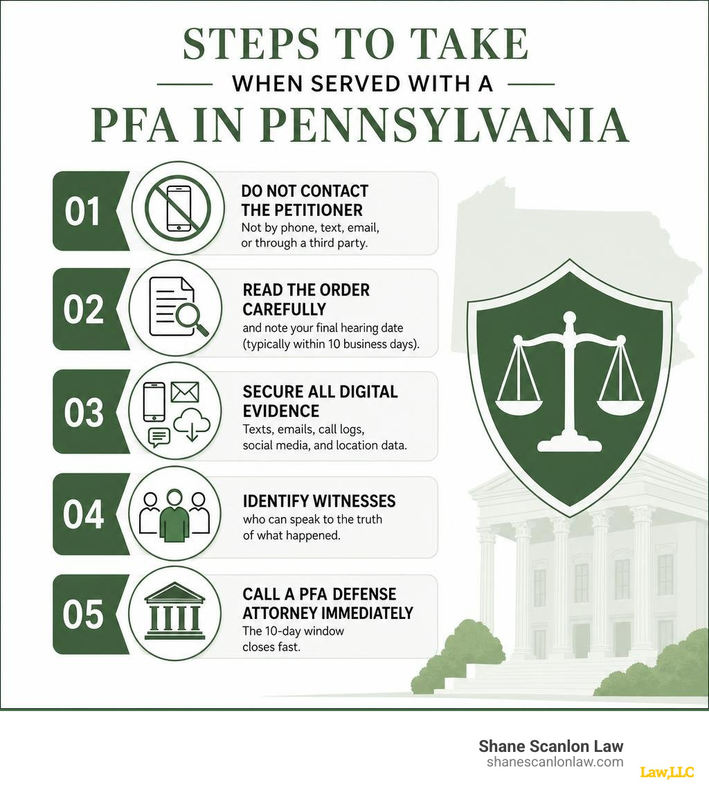 Steps to take when served with a PFA in Pennsylvania infographic infographic Steps to take when served with a PFA in Pennsylvania infographic infographic