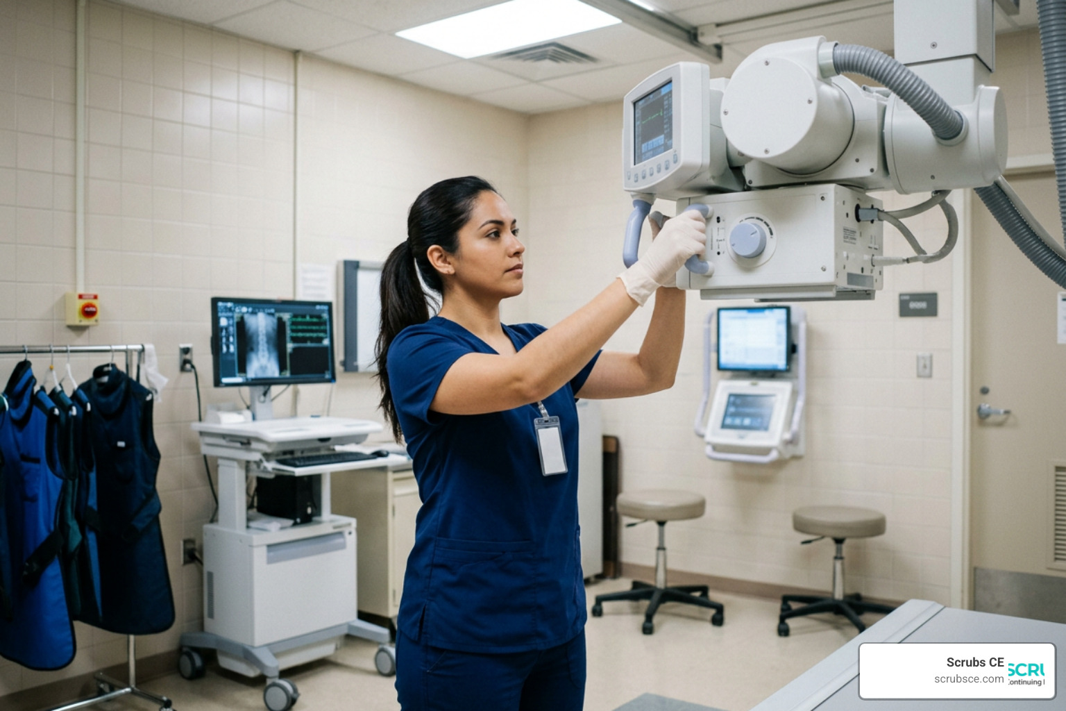radiologic technologist preparing an imaging machine radiologic technologist preparing an imaging machine
