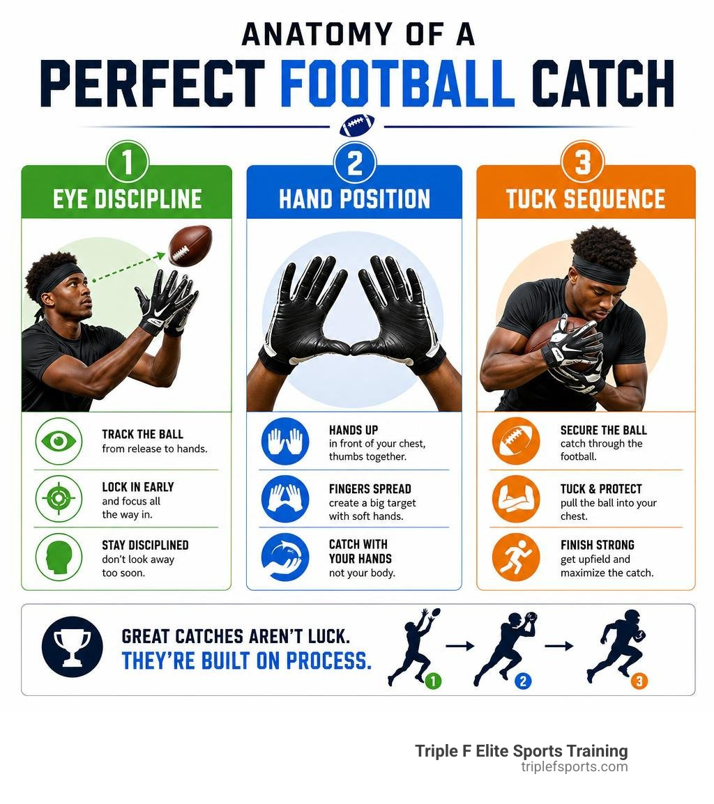 anatomy of a perfect football catch: eye discipline, hand position, tuck sequence infographic infographic anatomy of a perfect football catch: eye discipline, hand position, tuck sequence infographic infographic