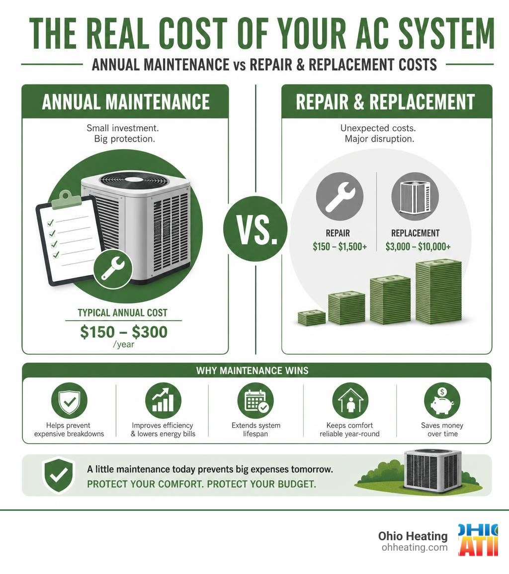 breakdown of annual AC maintenance costs vs repair and replacement costs infographic infographic breakdown of annual AC maintenance costs vs repair and replacement costs infographic infographic