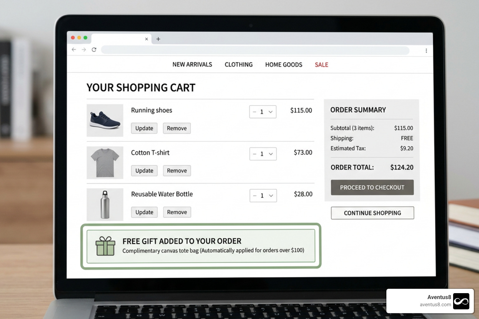 online shopping cart with a free gift with order added online shopping cart with a free gift with order added