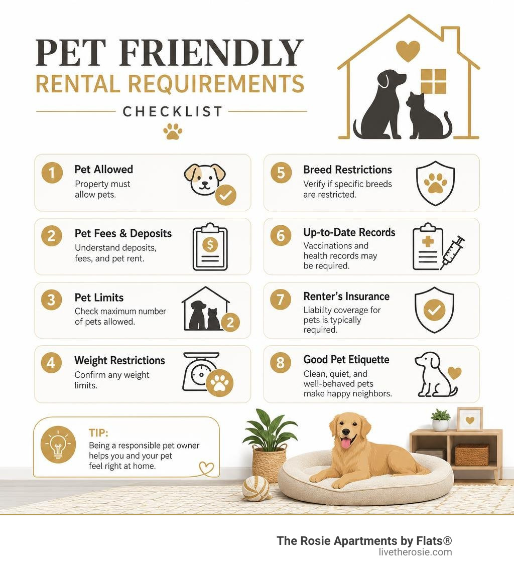 pet friendly rental requirements checklist infographic