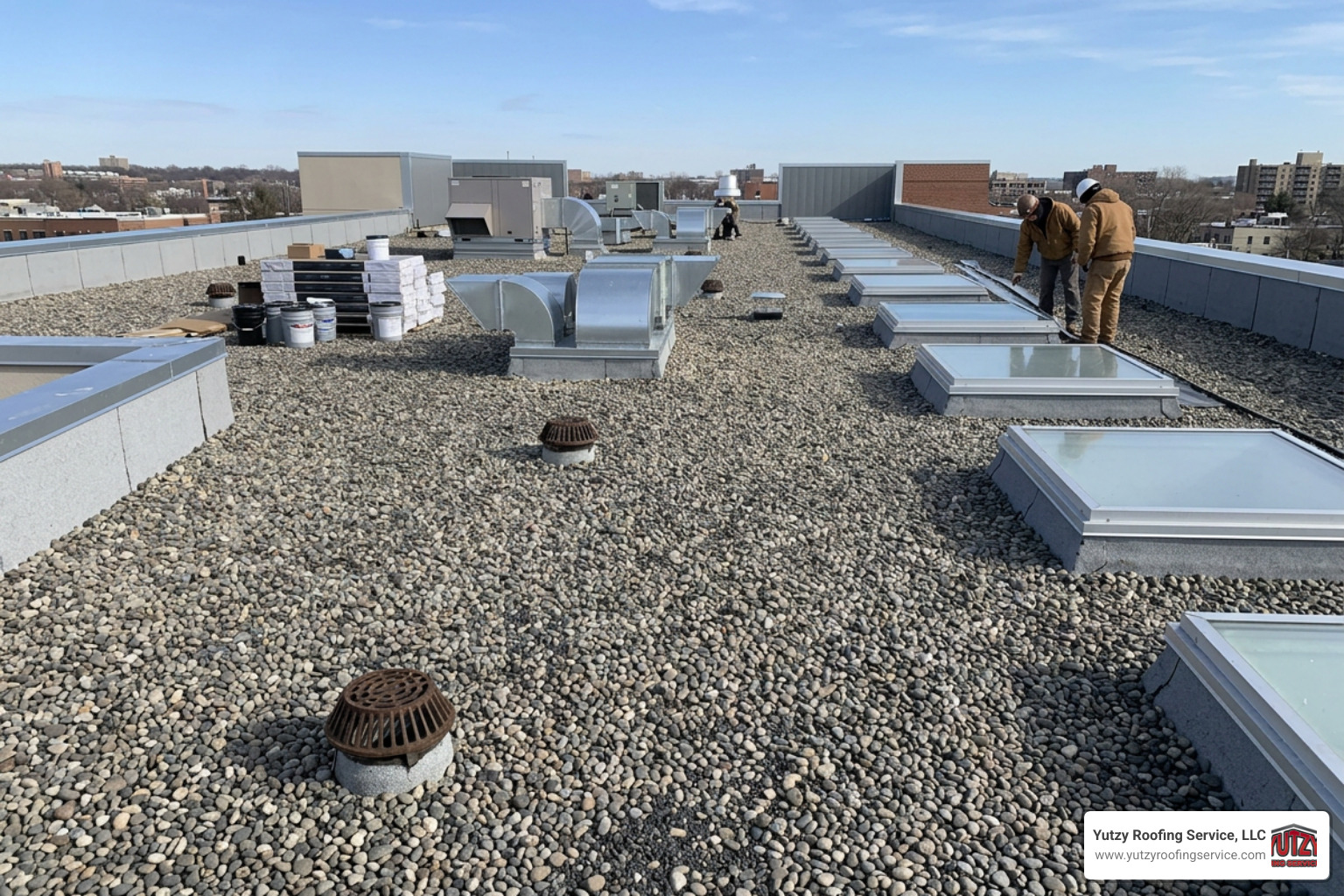 gravel-surfaced commercial flat roof gravel-surfaced commercial flat roof