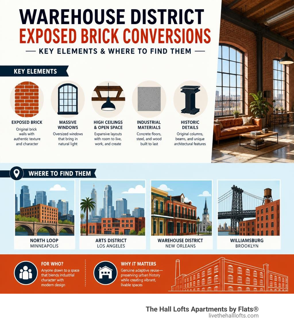 Infographic: key elements of warehouse district exposed brick conversions and where to find them infographic Infographic: key elements of warehouse district exposed brick conversions and where to find them infographic