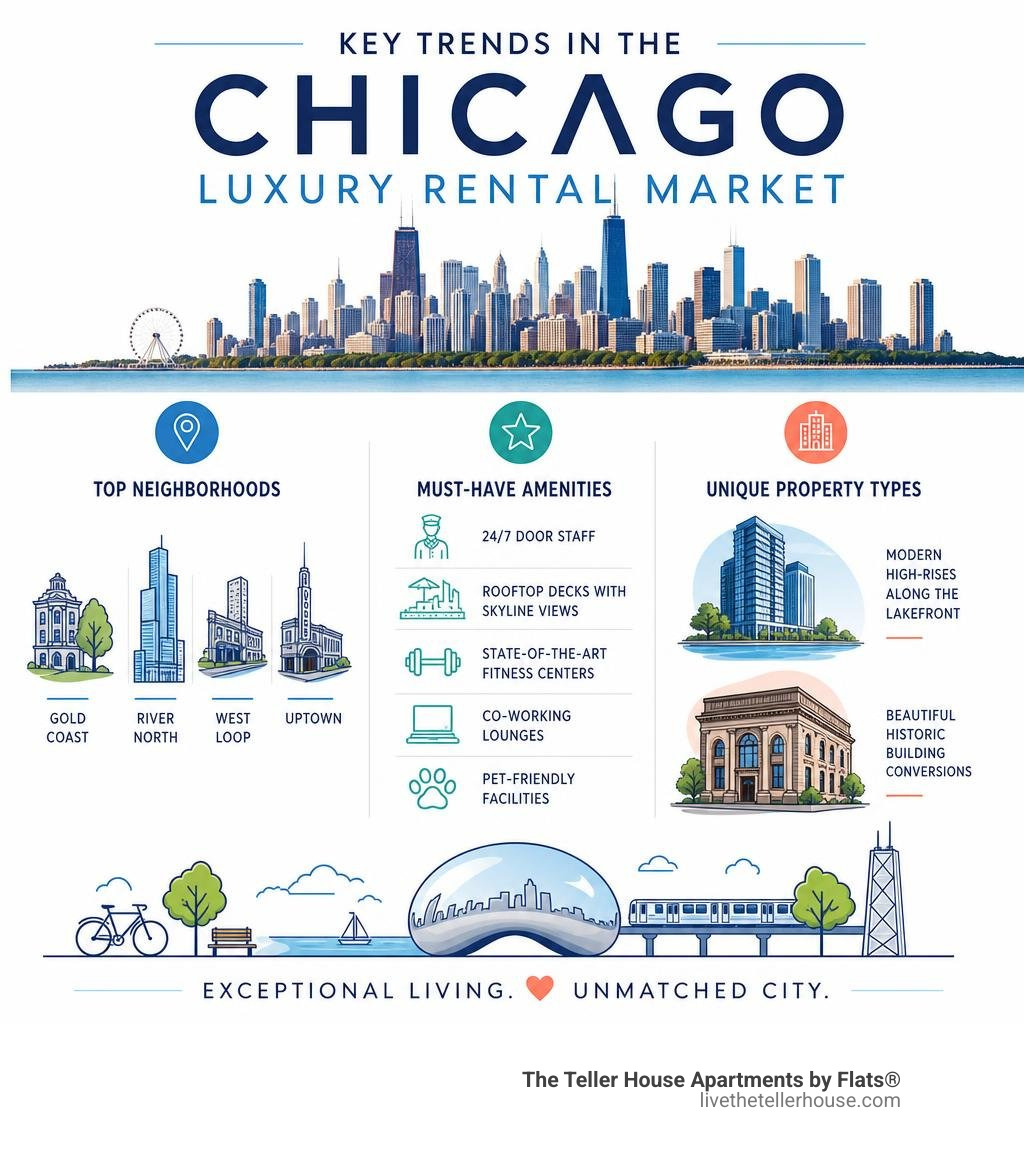 Key trends in Chicago luxury rental market infographic