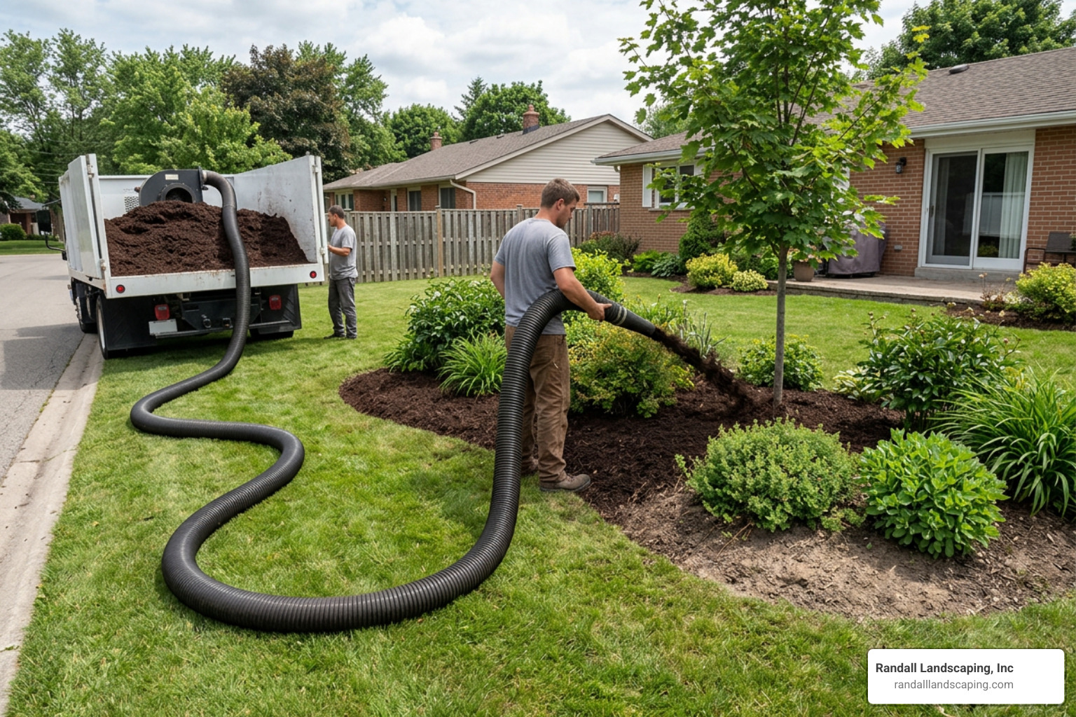 long blower hose reaching backyard to lay mulch evenly long blower hose reaching backyard to lay mulch evenly