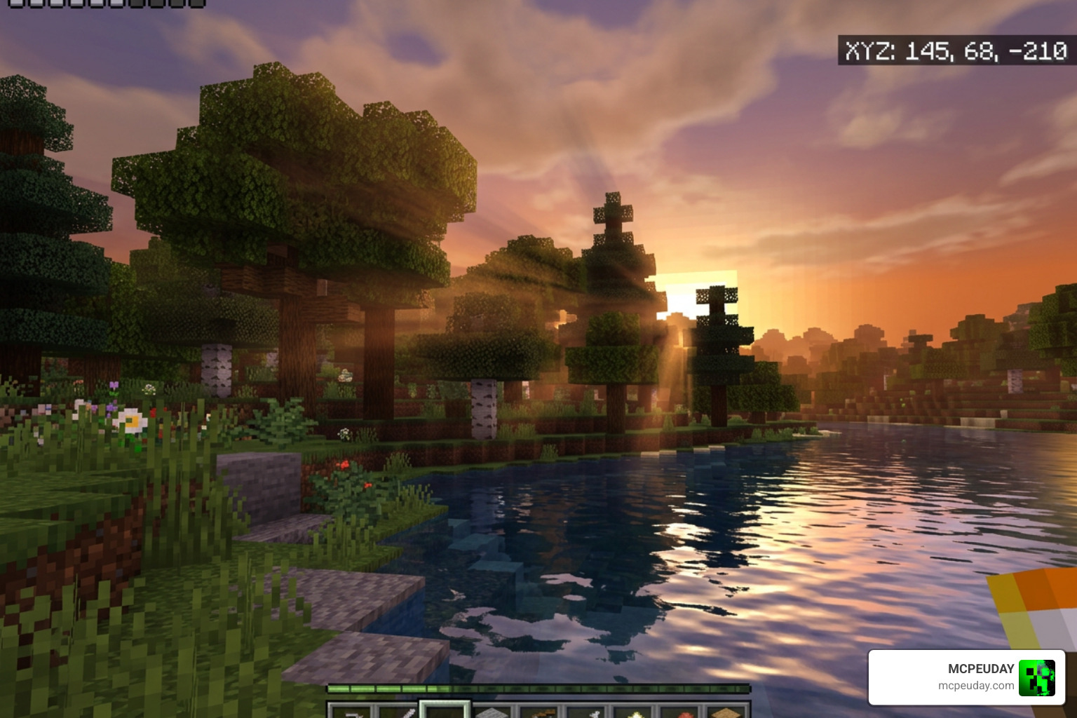 10 top Minecraft PE Shaders on mobile with realistic lighting and water reflections