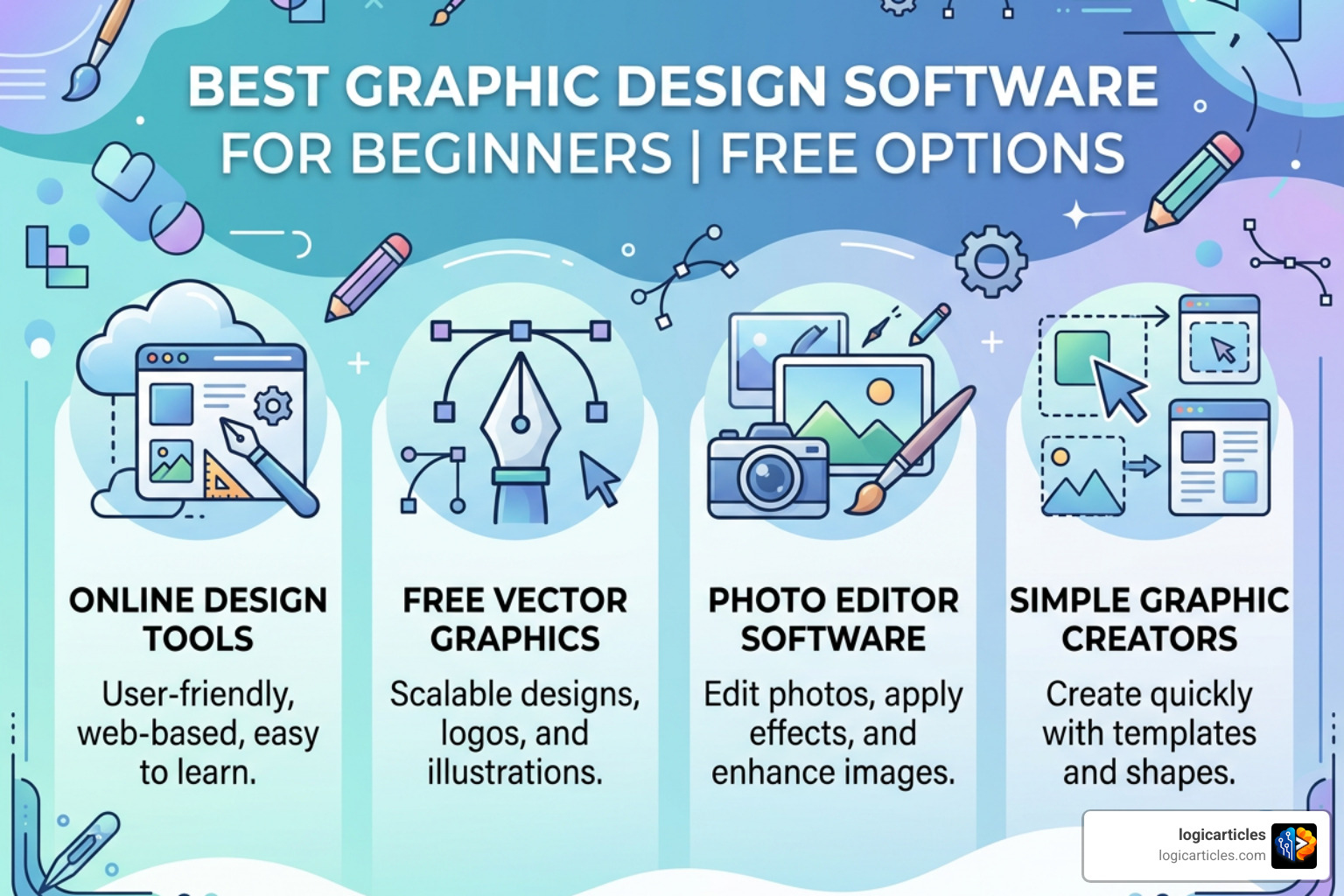 graphic design software interface with templates and tools