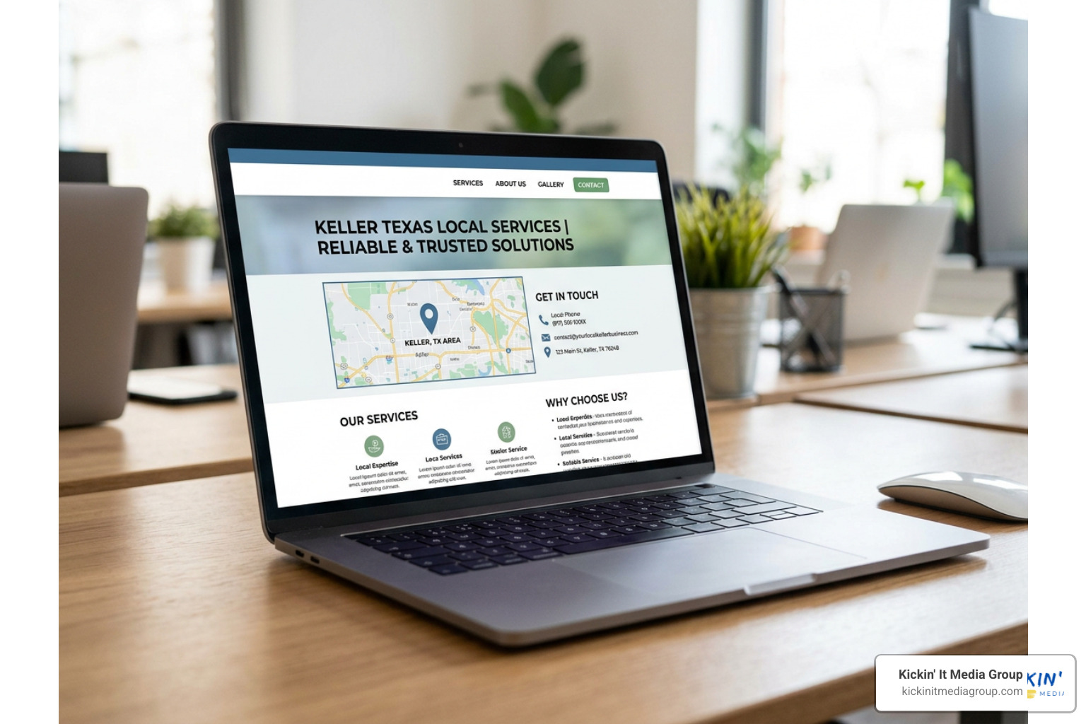 Modern responsive website design showing local SEO optimization for Keller businesses