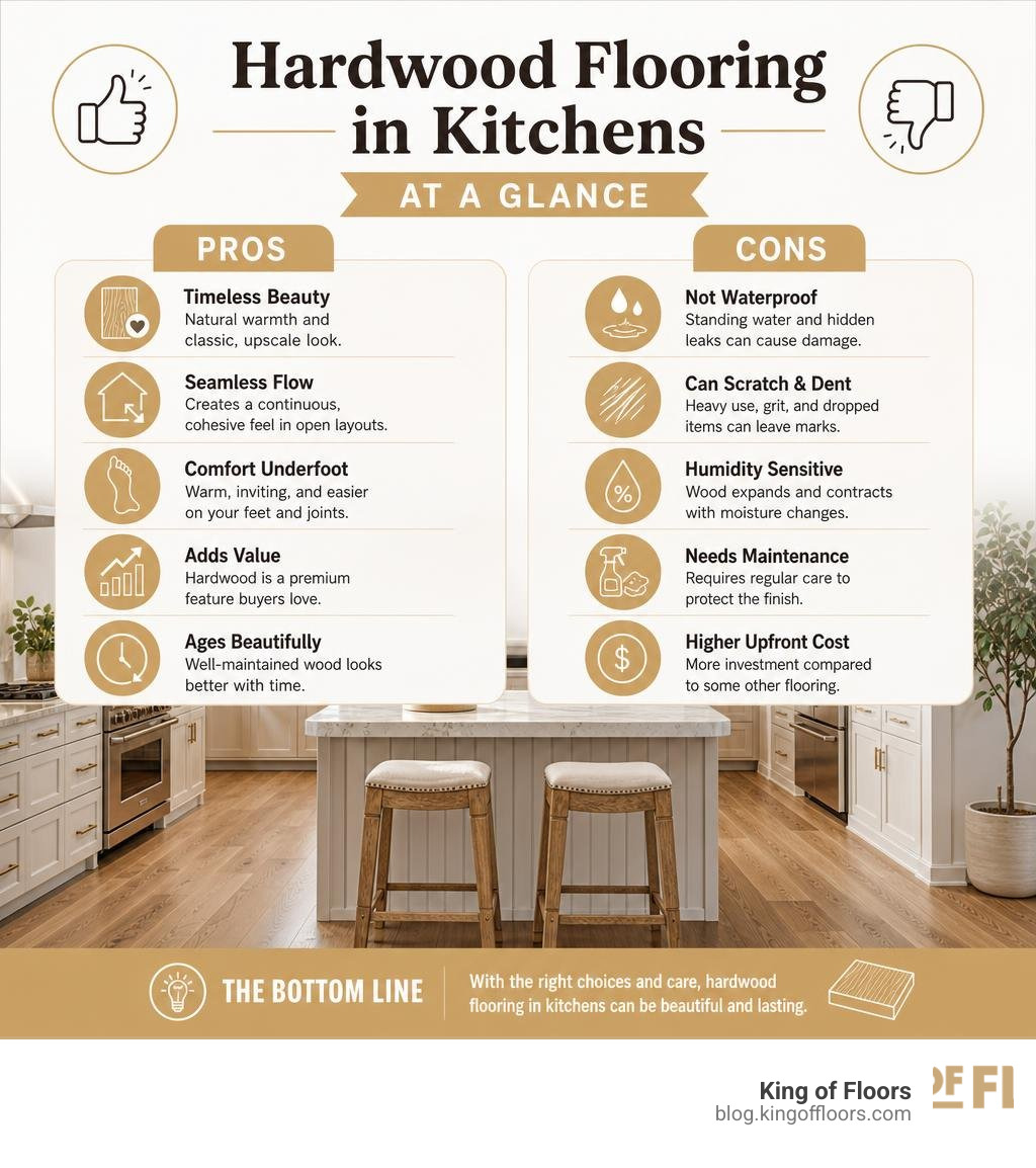 Pros and cons of hardwood flooring in kitchens at a glance infographic infographic Pros and cons of hardwood flooring in kitchens at a glance infographic infographic