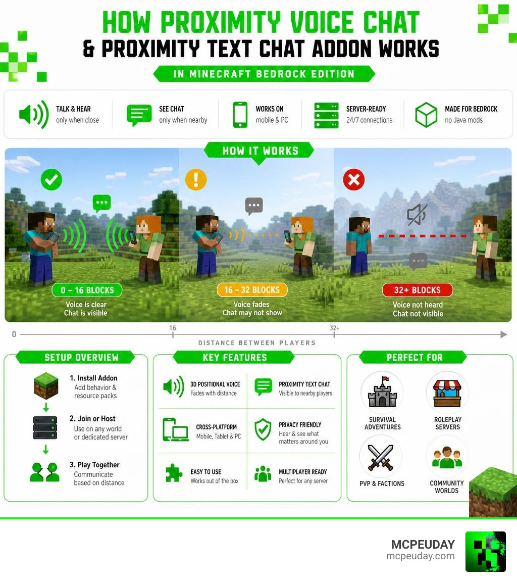How Proximity Voice Chat and Proximity Text Chat Addon works in Minecraft Bedrock Edition — setup, features, and distance How Proximity Voice Chat and Proximity Text Chat Addon works in Minecraft Bedrock Edition — setup, features, and distance