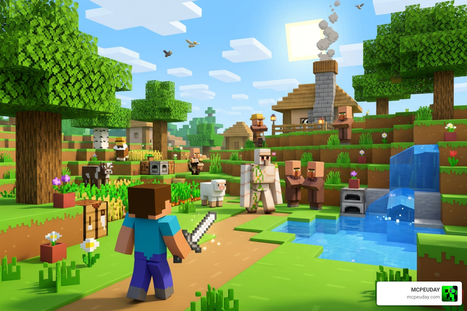 Bare Bones & Stuff Addon Minecraft gameplay vibrant trailer aesthetic