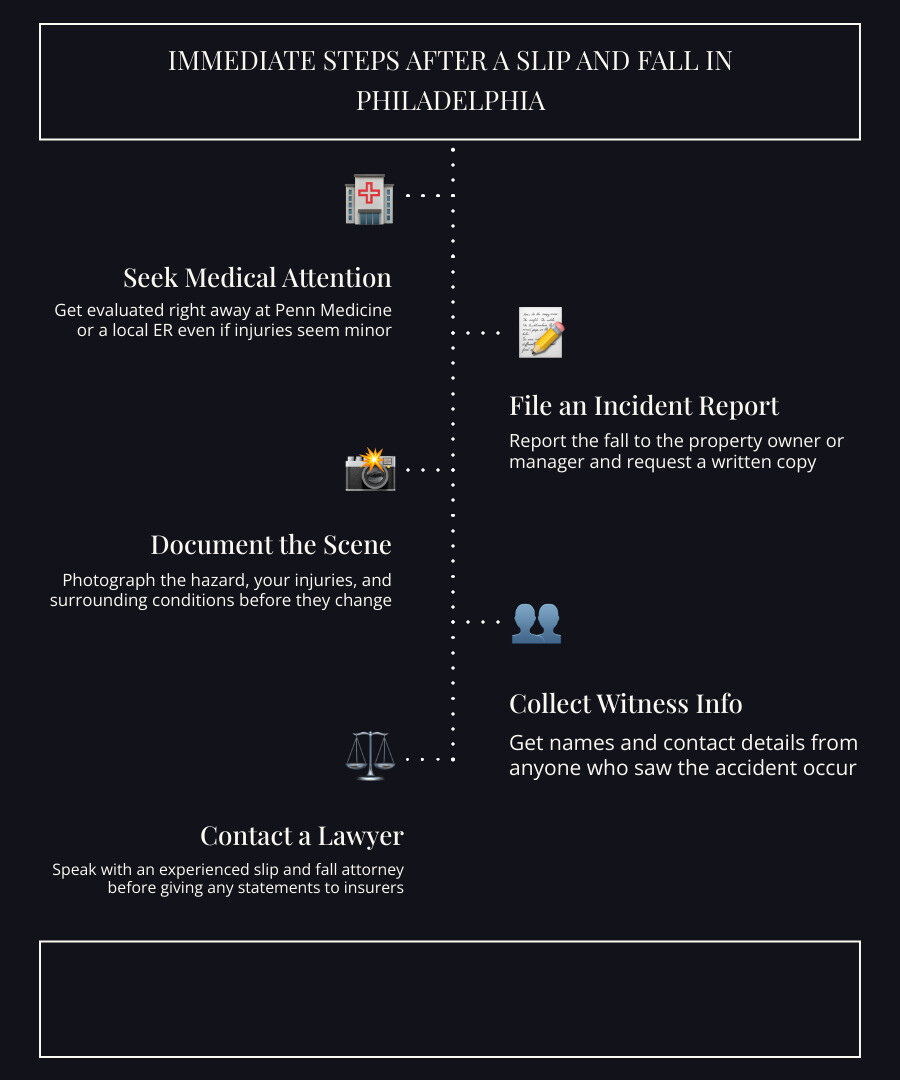 Steps to take after a slip and fall accident in Pennsylvania infographic infographic Steps to take after a slip and fall accident in Pennsylvania infographic infographic