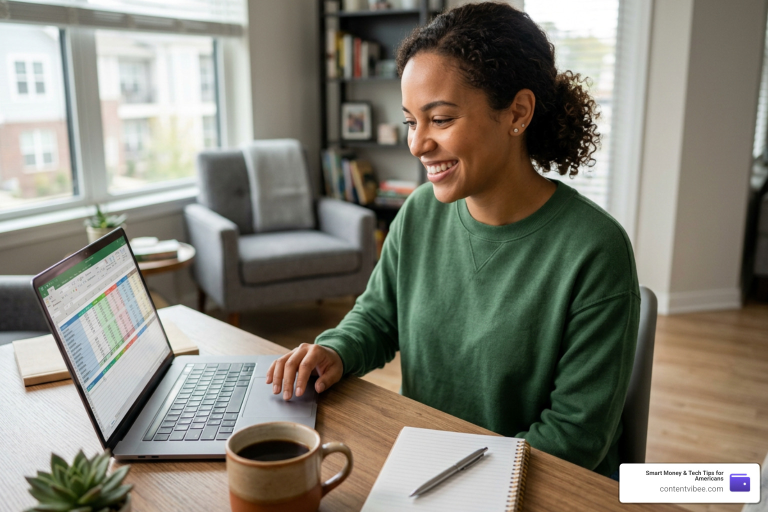 a person successfully tracking expenses