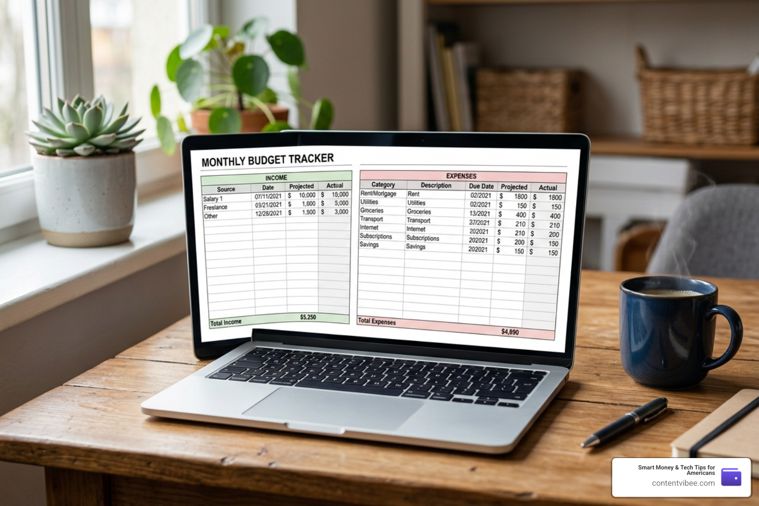 Free spreadsheet budget template setup on Google Sheets