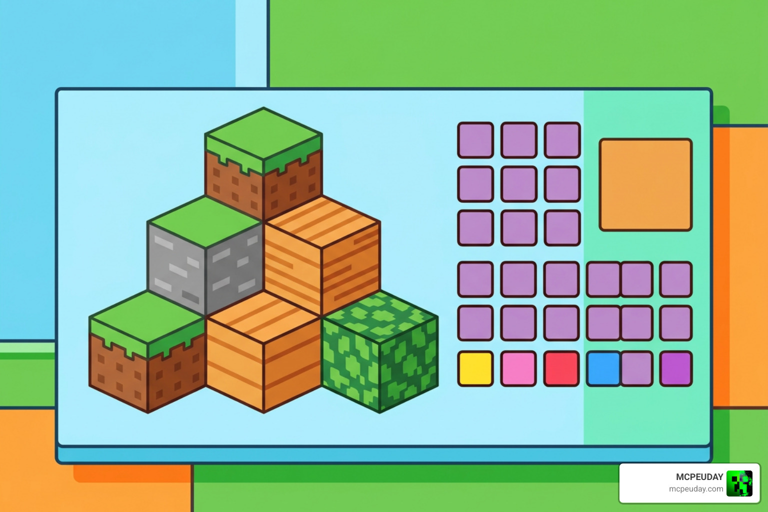 BareBones Recolors blocks and UI showcasing flat colors and minimalist design