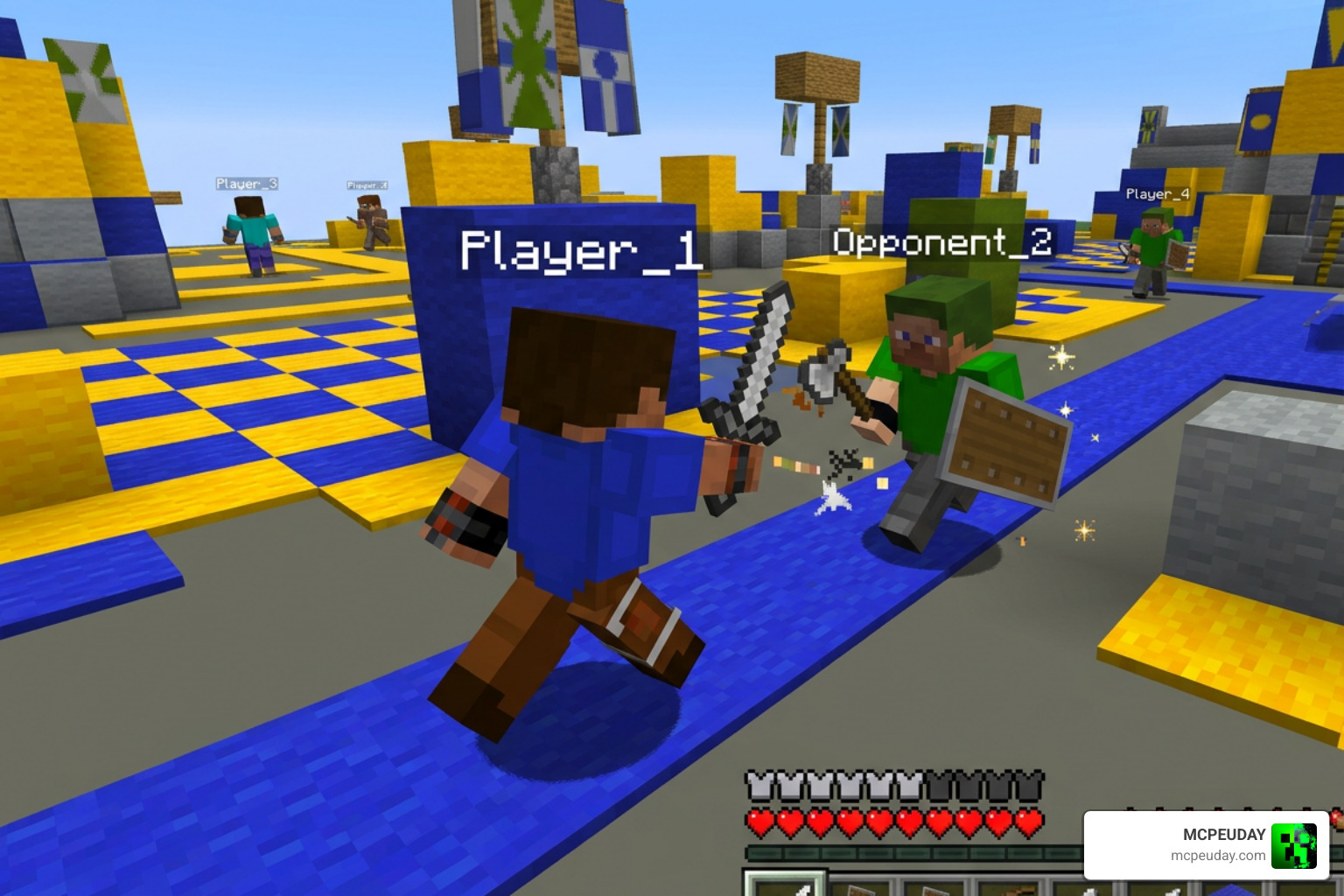 Minecraft PvP with BareBones Recolors highlighting visual clarity and high FPS