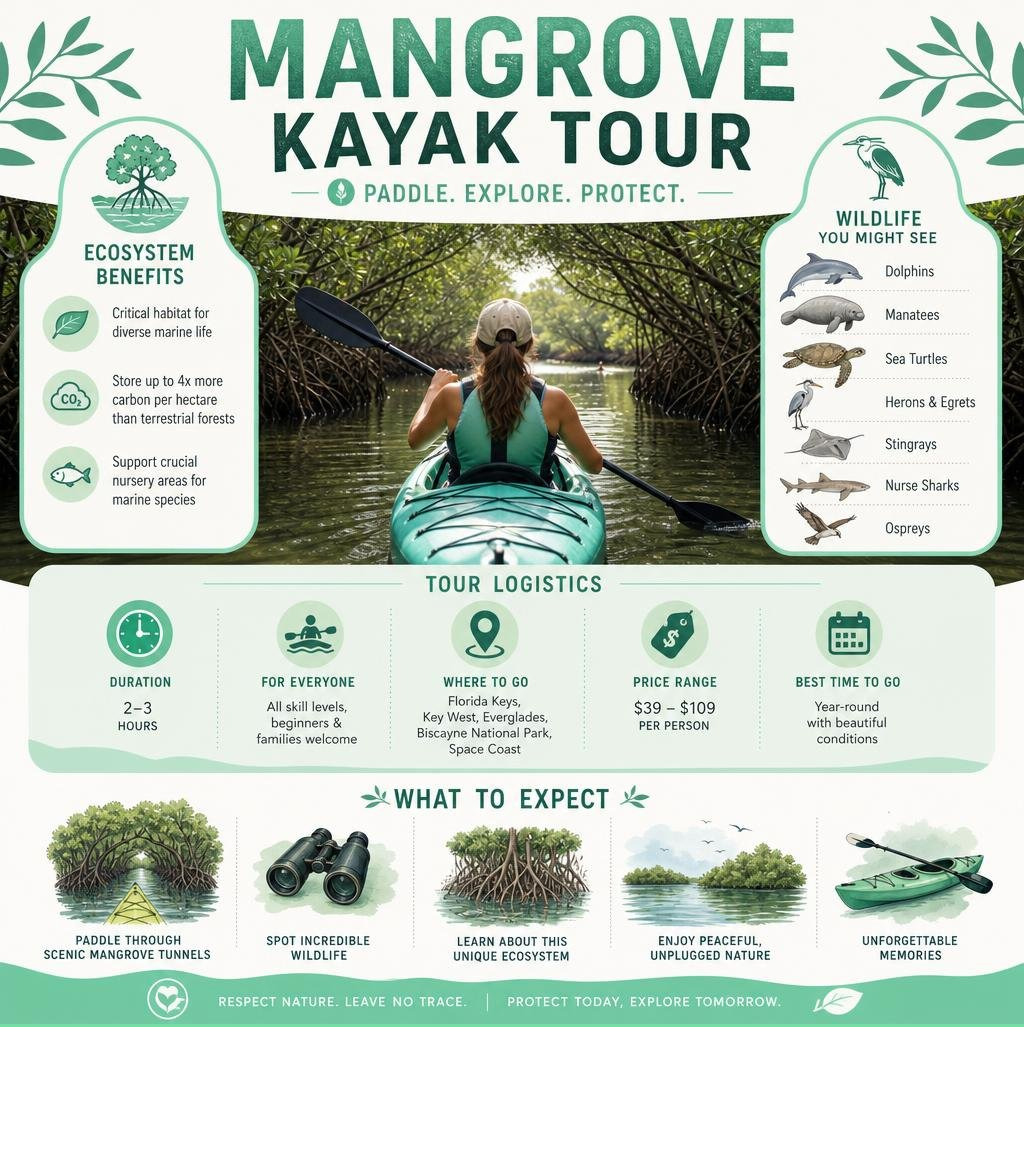 Mangrove kayak tour infographic: ecosystem benefits, wildlife, tour logistics, and what to expect infographic Mangrove kayak tour infographic: ecosystem benefits, wildlife, tour logistics, and what to expect infographic