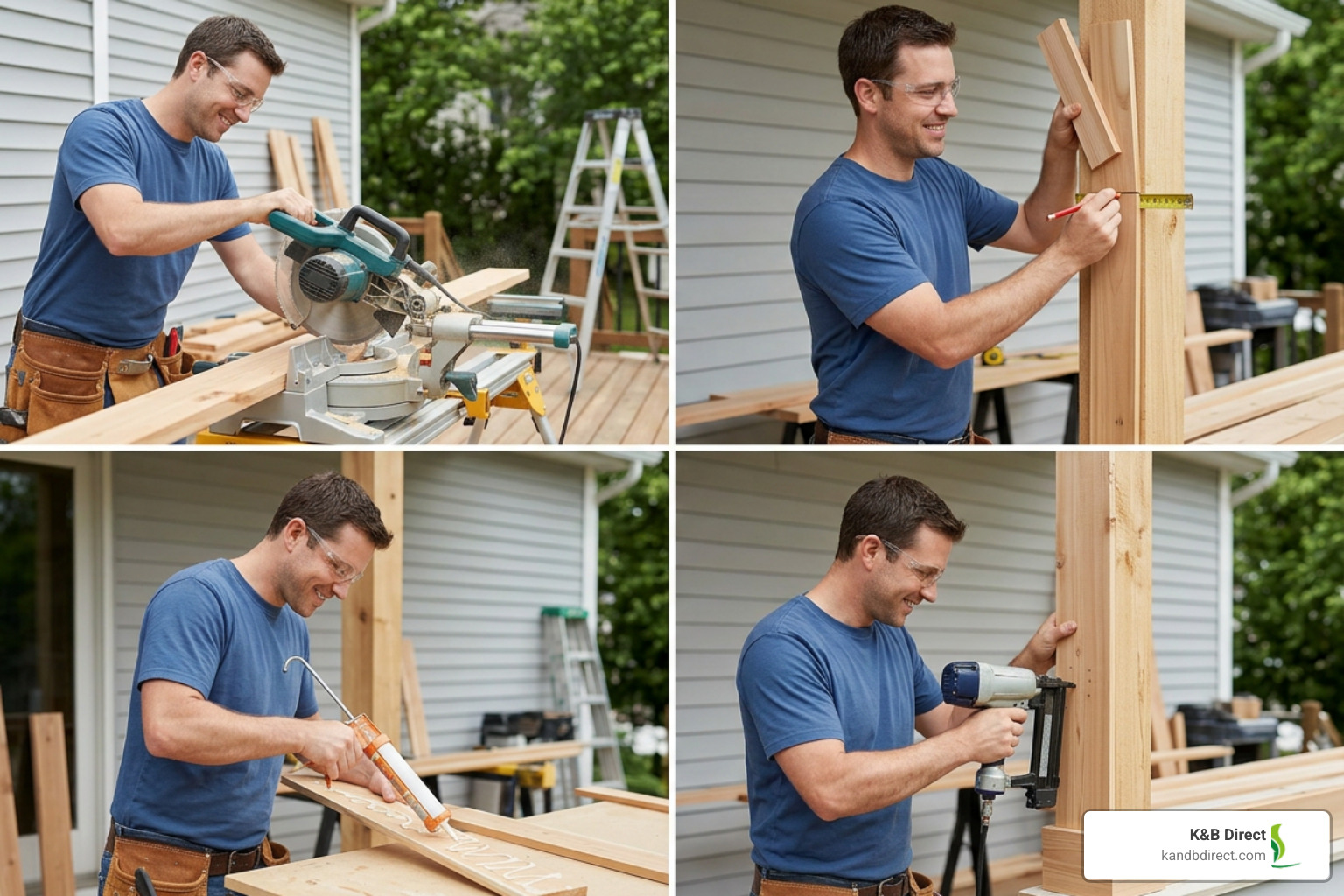 Step-by-step cedar post trim installation sequence Step-by-step cedar post trim installation sequence