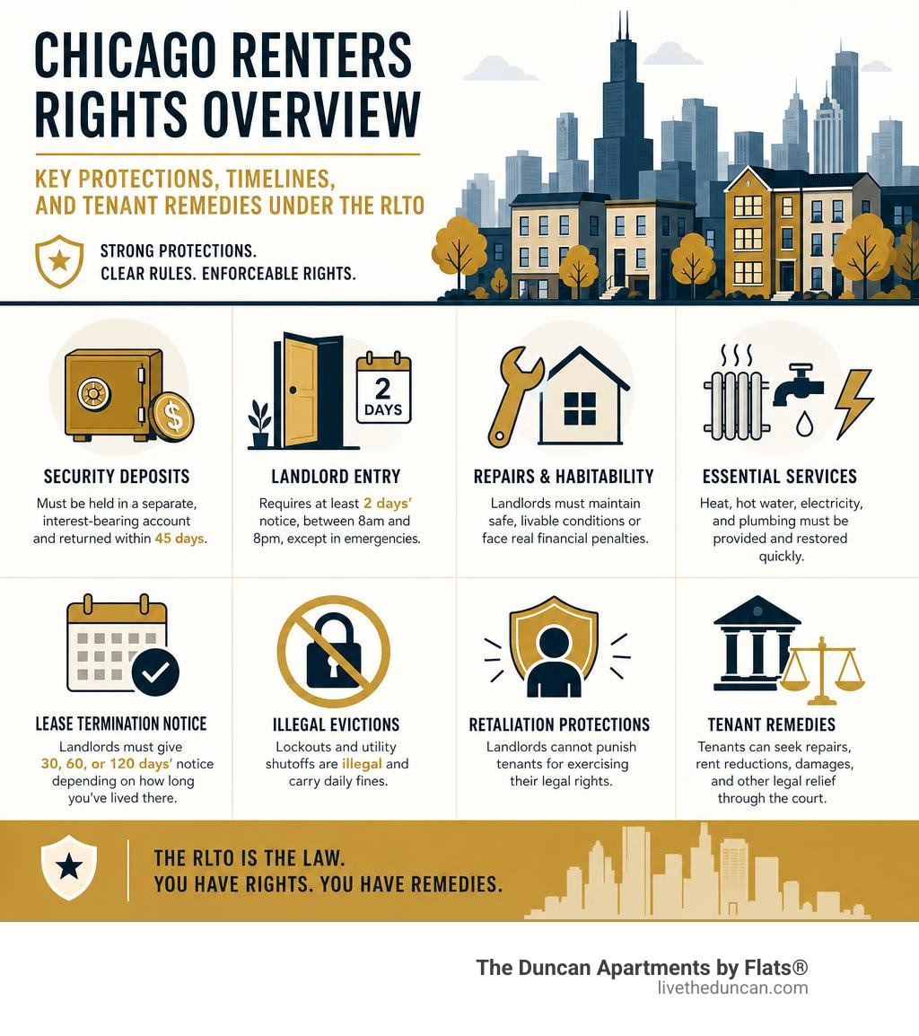 Chicago renters rights overview: key protections, timelines, and tenant remedies under the RLTO infographic