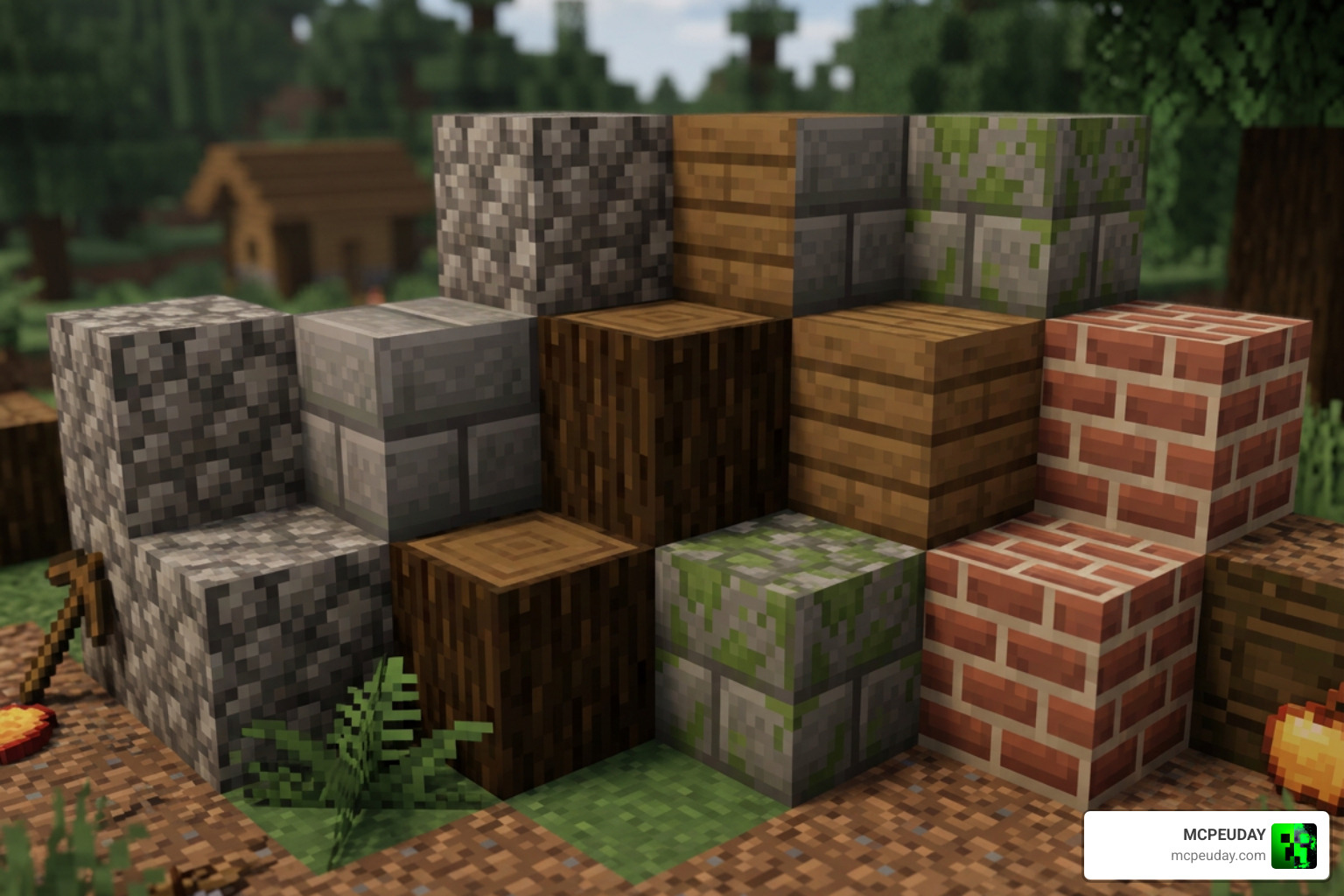 Rustic block textures from the Pixel Perfection Legacy pack