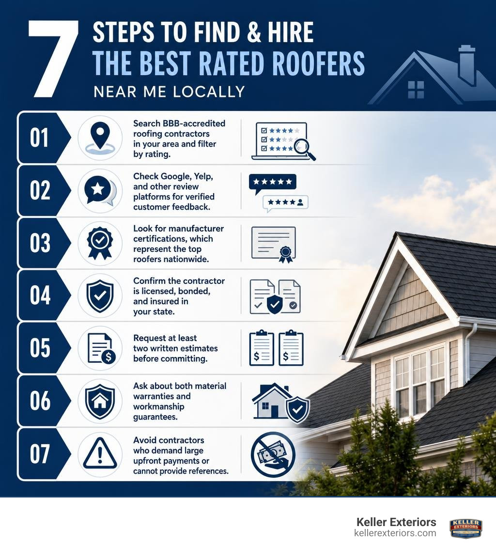 Infographic: 7 steps to find and hire the best rated roofers near me locally infographic Infographic: 7 steps to find and hire the best rated roofers near me locally infographic