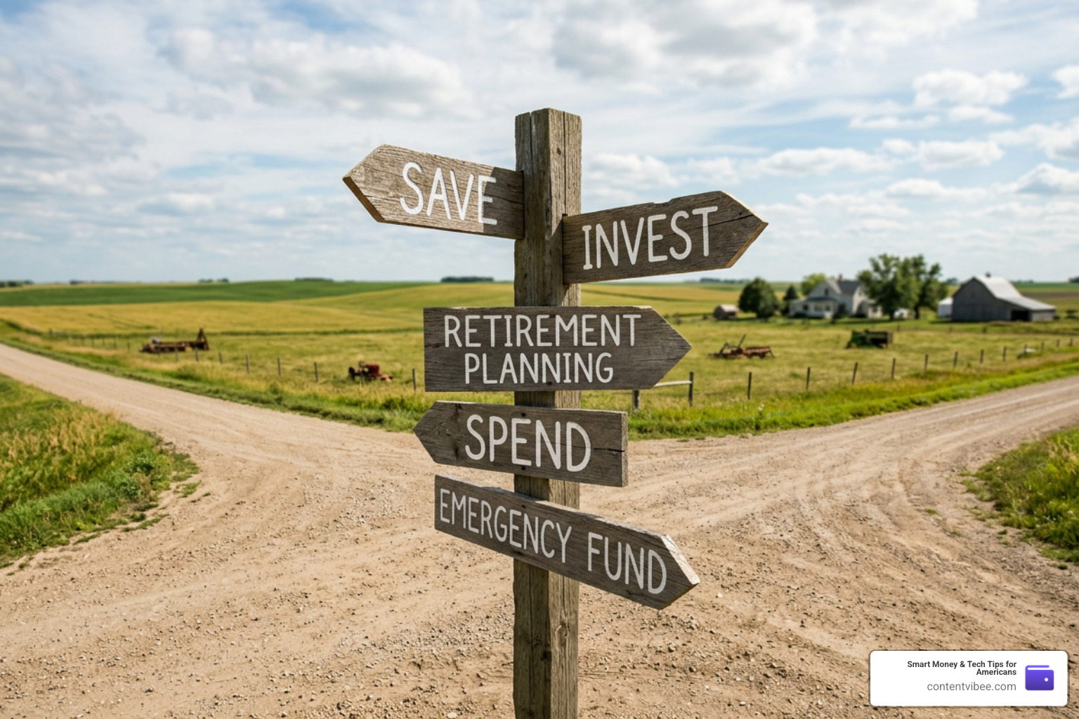 crossroads sign representing financial choices