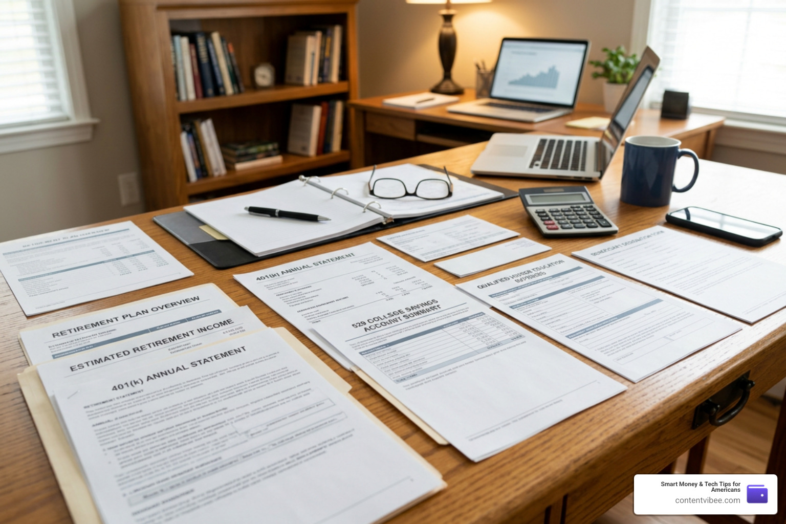 Retirement planning documents and 529 statements