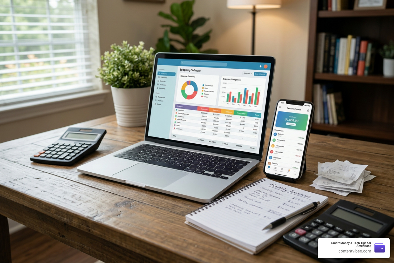 different expense tracking tools on a desk different expense tracking tools on a desk