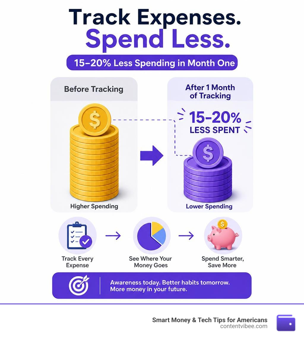 infographic showing 15-20% spending reduction in month one from expense tracking infographic infographic showing 15-20% spending reduction in month one from expense tracking infographic
