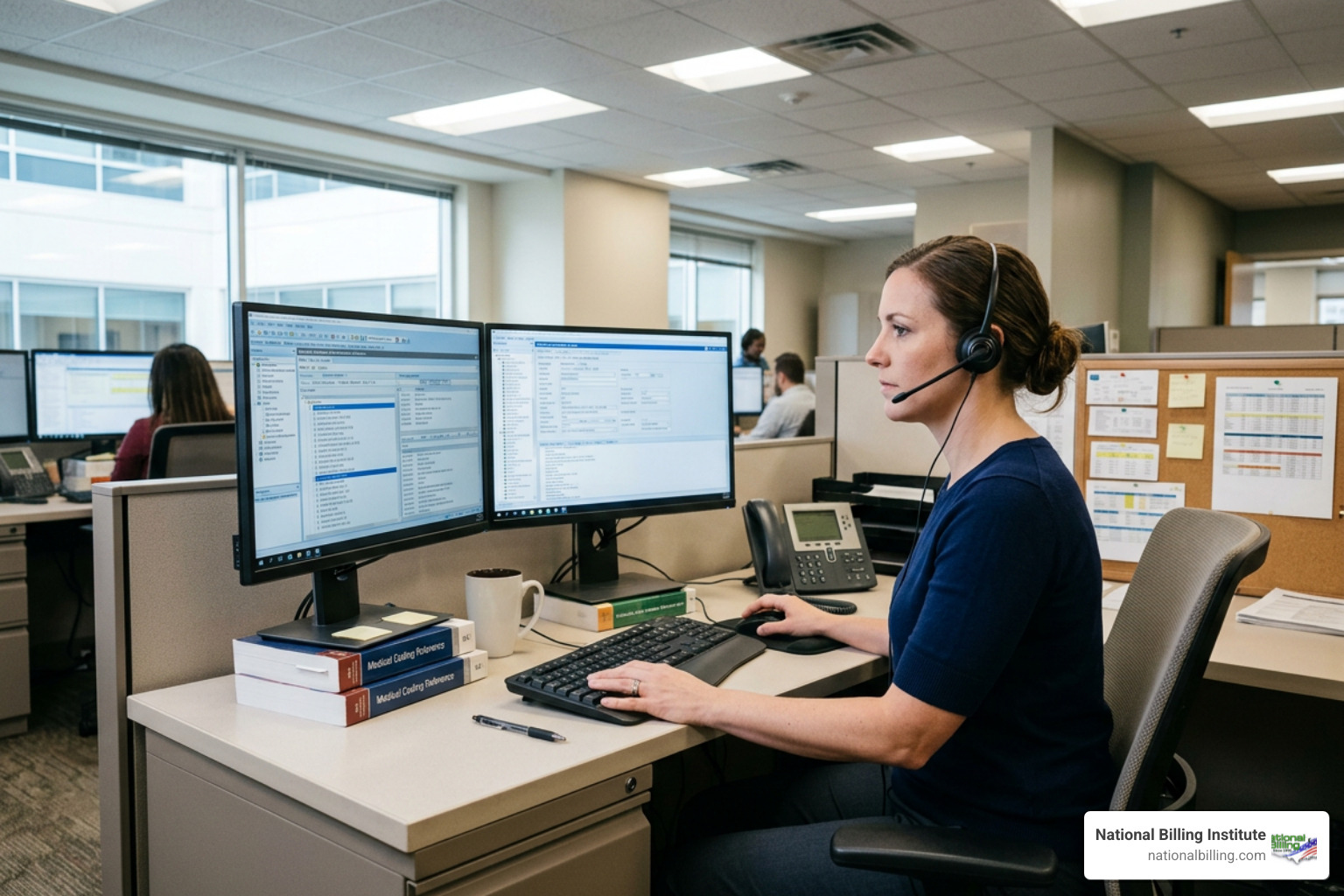 Medical coder using advanced software to review clinical documentation Medical coder using advanced software to review clinical documentation