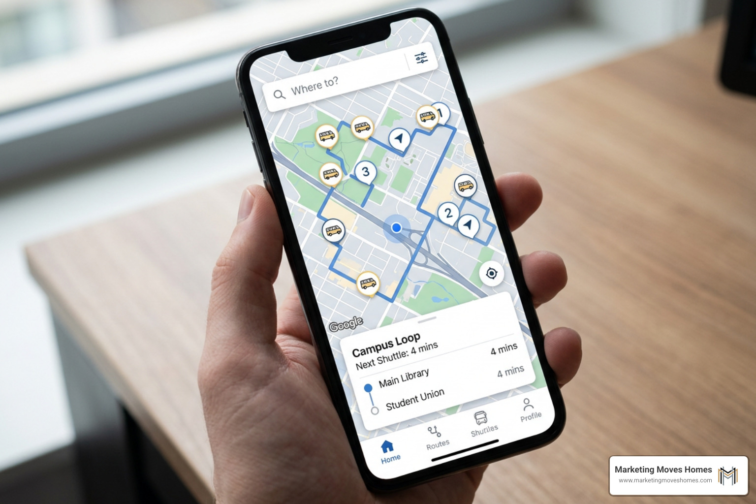 Ride Beep App interface with real-time shuttle tracking map Ride Beep App interface with real-time shuttle tracking map