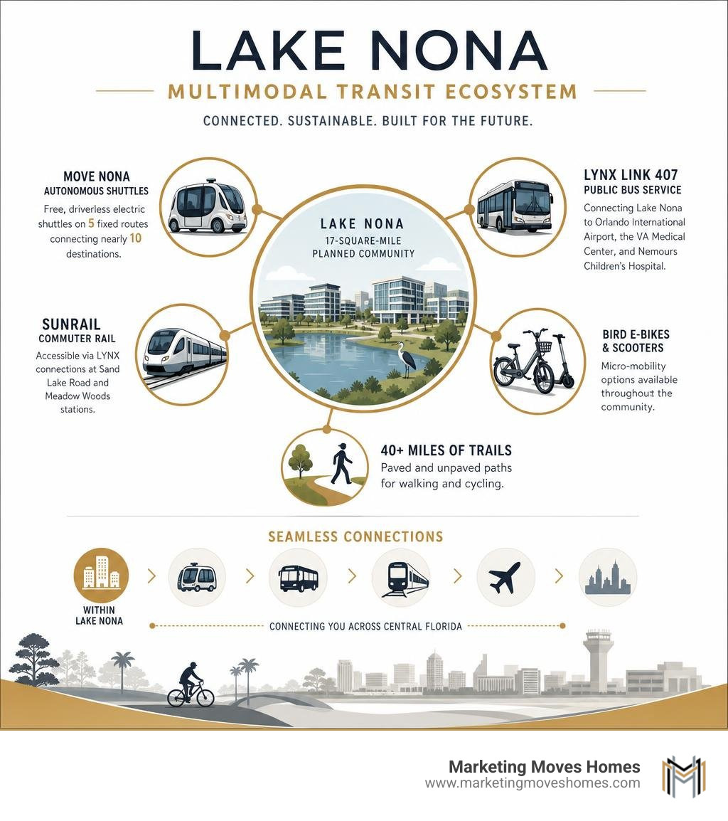 Lake Nona multimodal transit ecosystem overview infographic infographic Lake Nona multimodal transit ecosystem overview infographic infographic