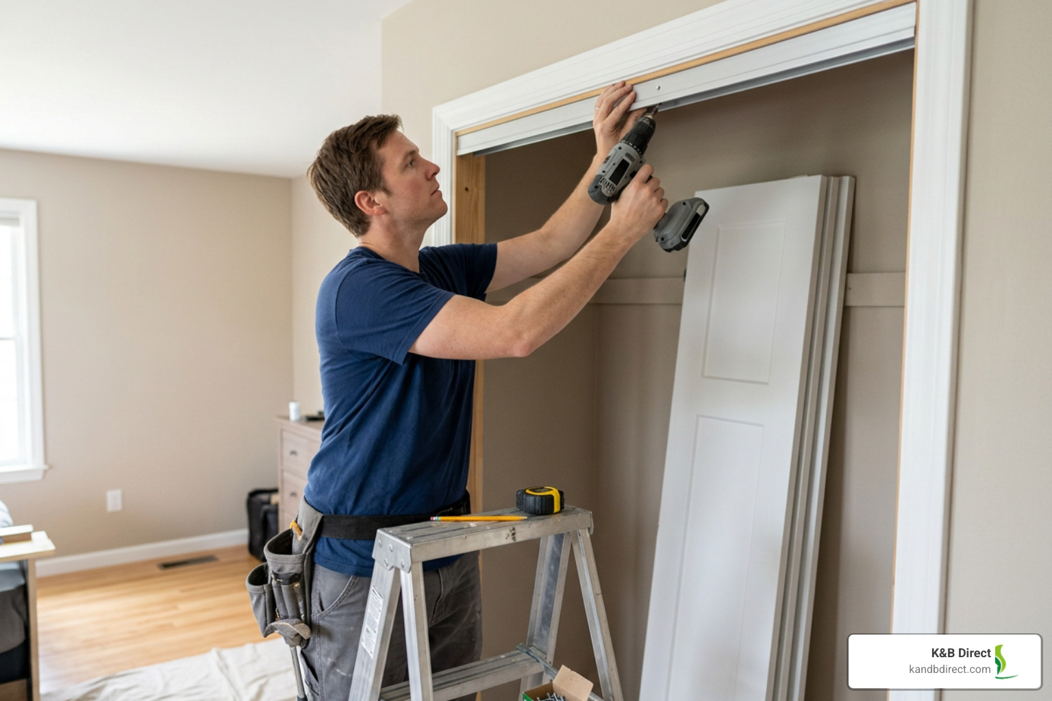 Installing top track for folding closet doors Installing top track for folding closet doors