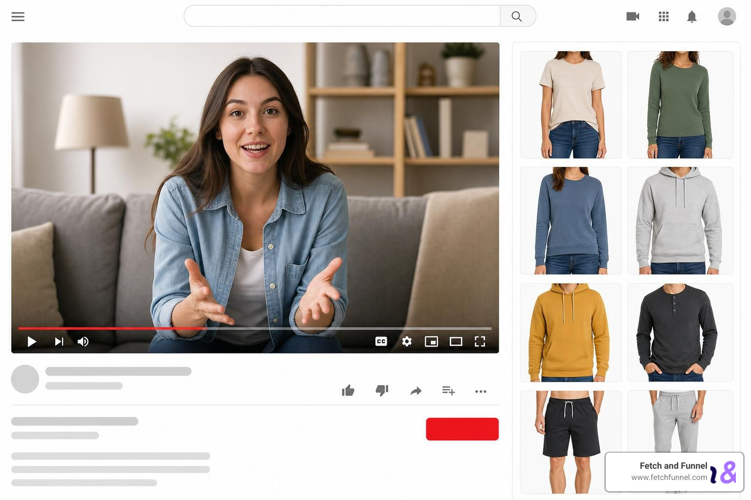 Demand Gen ad layout using a product feed on YouTube and Discover Demand Gen ad layout using a product feed on YouTube and Discover