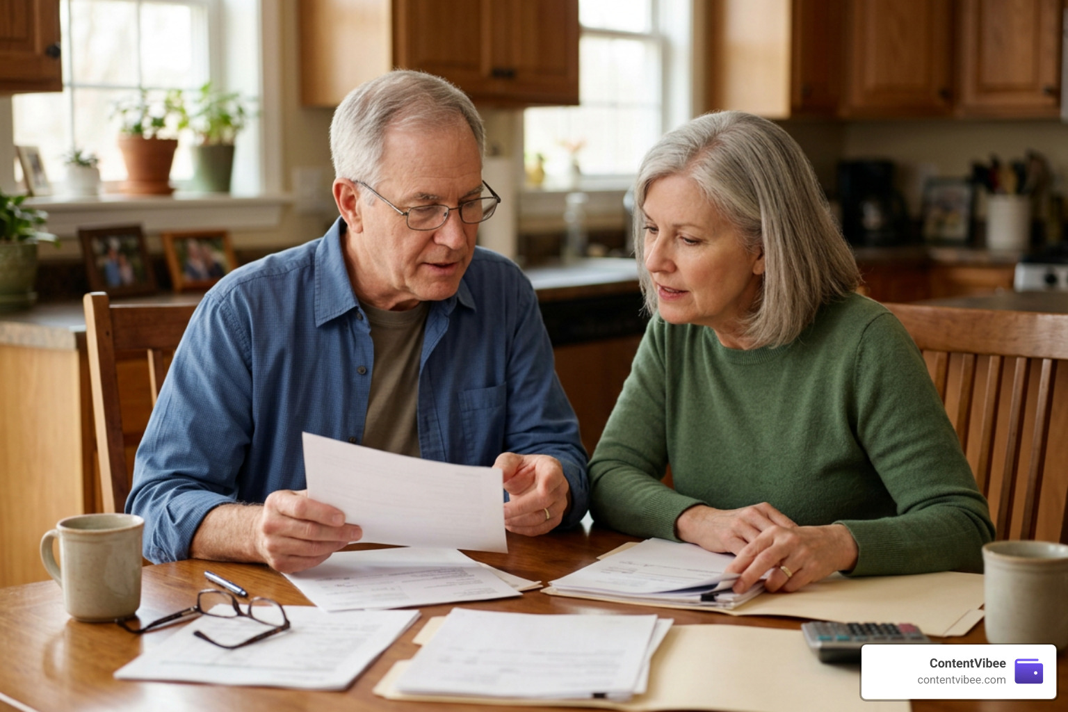 older couple reviewing documents older couple reviewing documents