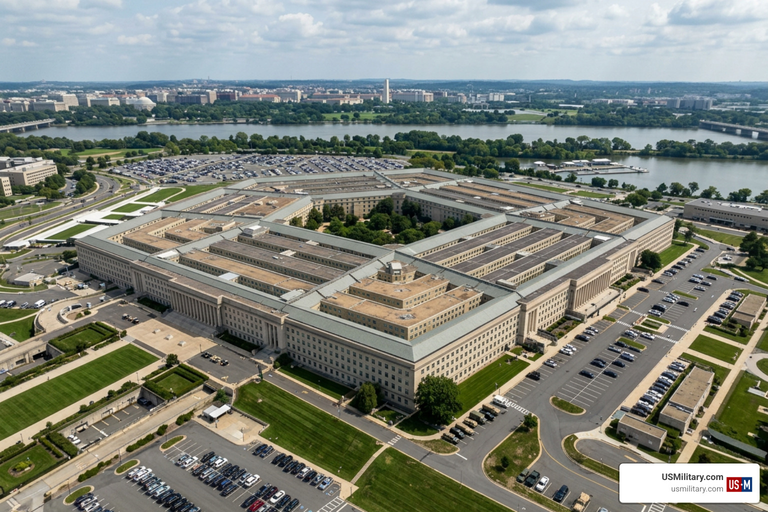 The Pentagon headquarters in Arlington, Virginia, serving as the command center for the US military The Pentagon headquarters in Arlington, Virginia, serving as the command center for the US military