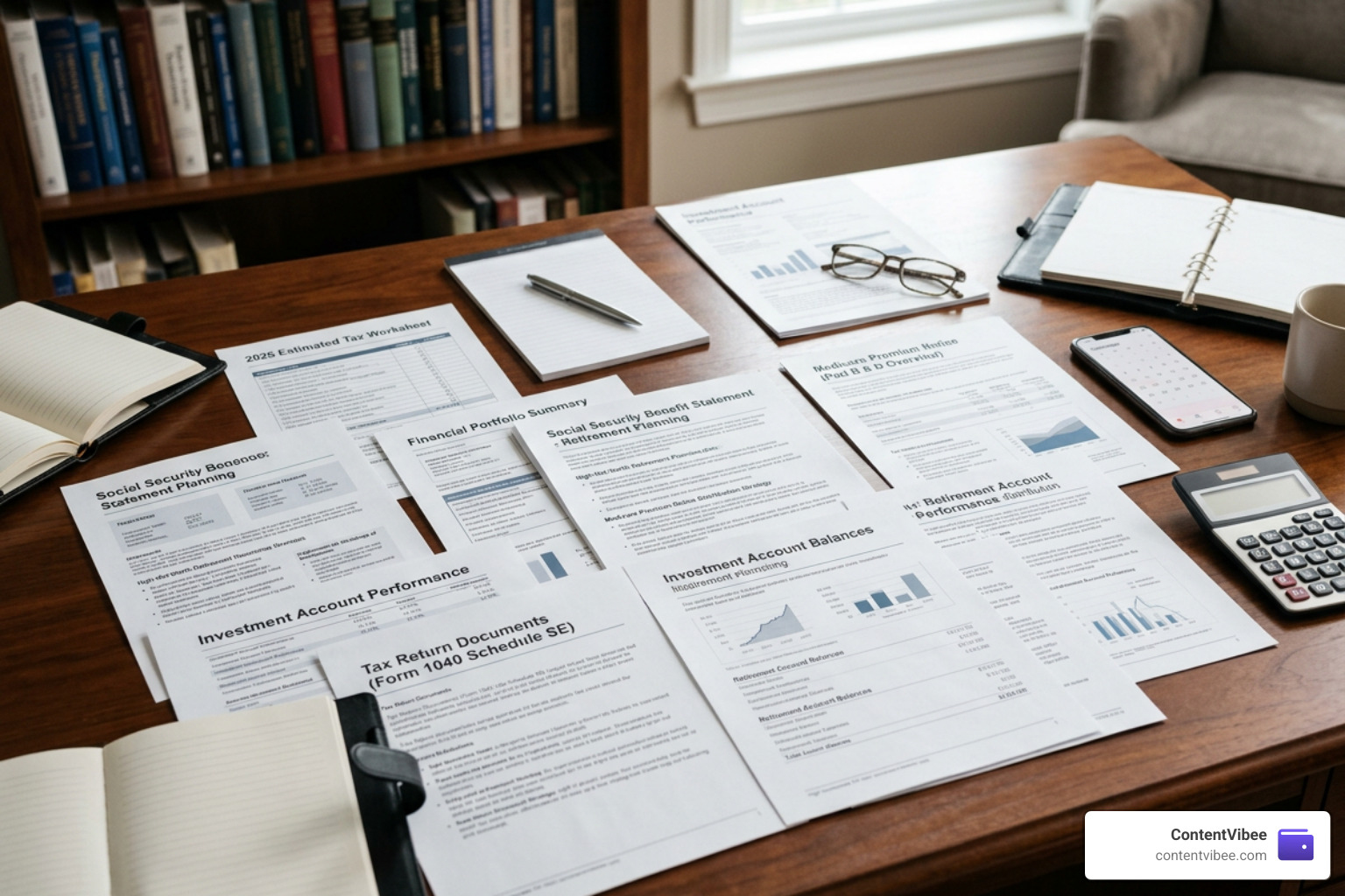 Tax planning documents for high-net-worth Social Security optimization in 2026