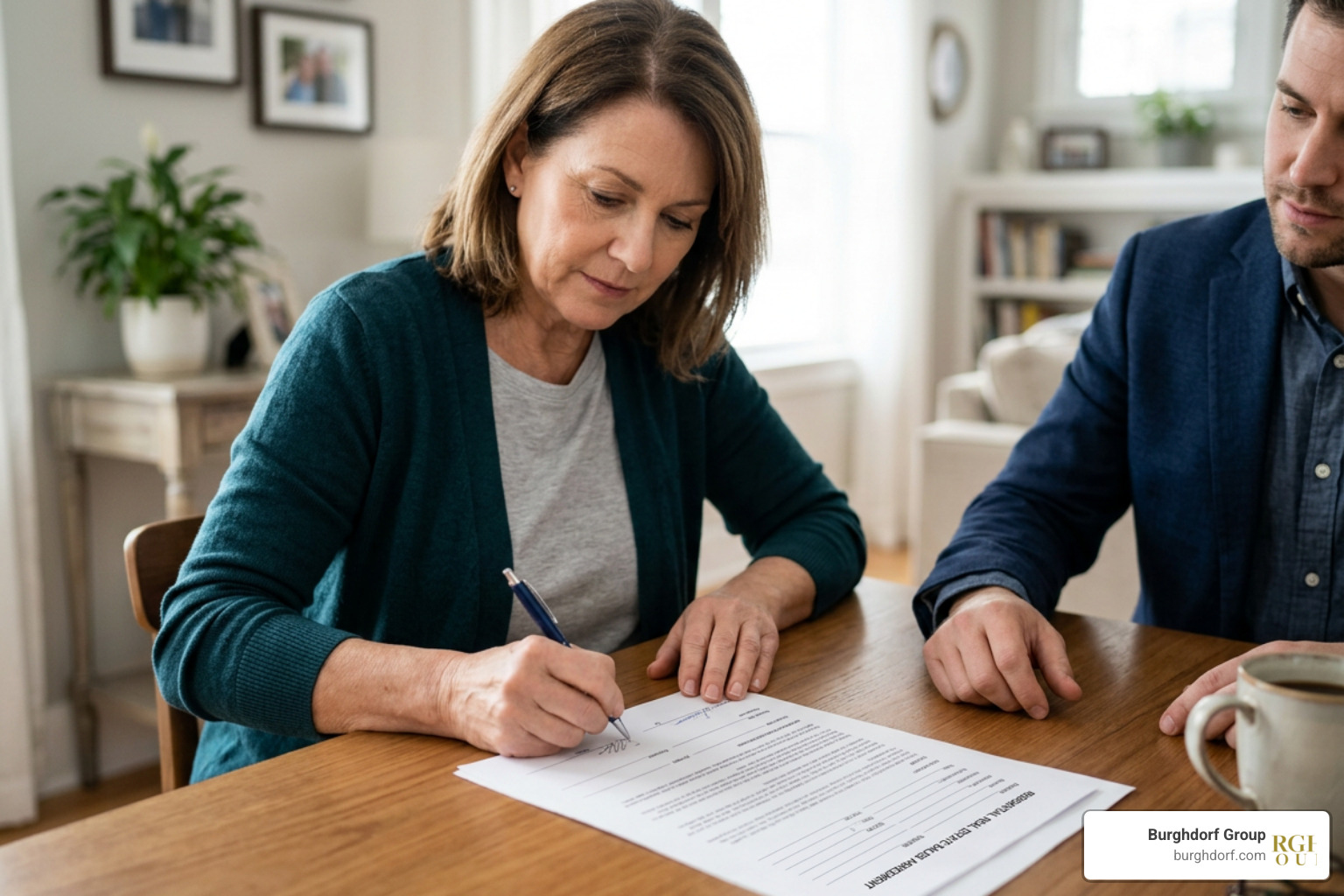 A close-up of a home seller signing a modern real estate contract post-NAR settlement A close-up of a home seller signing a modern real estate contract post-NAR settlement