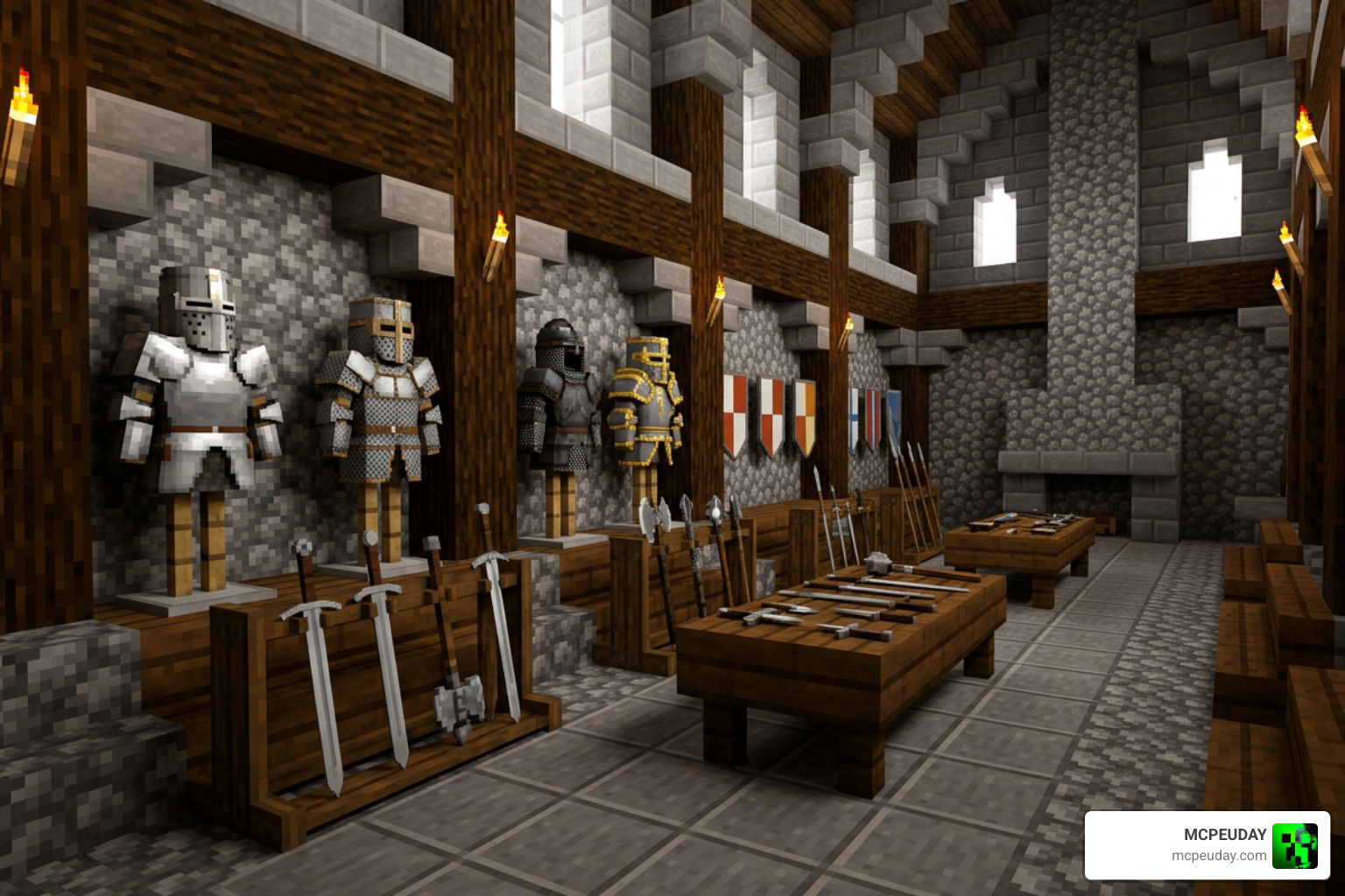 3D medieval weapons and armor sets in Minecraft 3D medieval weapons and armor sets in Minecraft