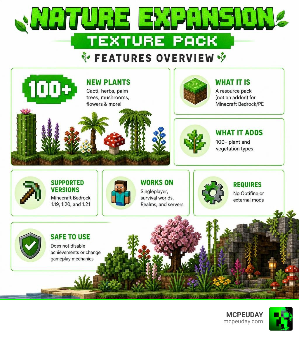 Nature Expansion Texture Pack features overview infographic infographic Nature Expansion Texture Pack features overview infographic infographic
