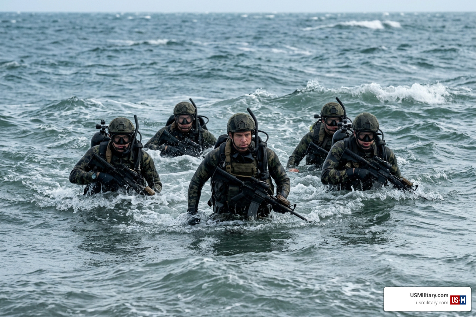 Special Operations combat swimmers training in open ocean environments