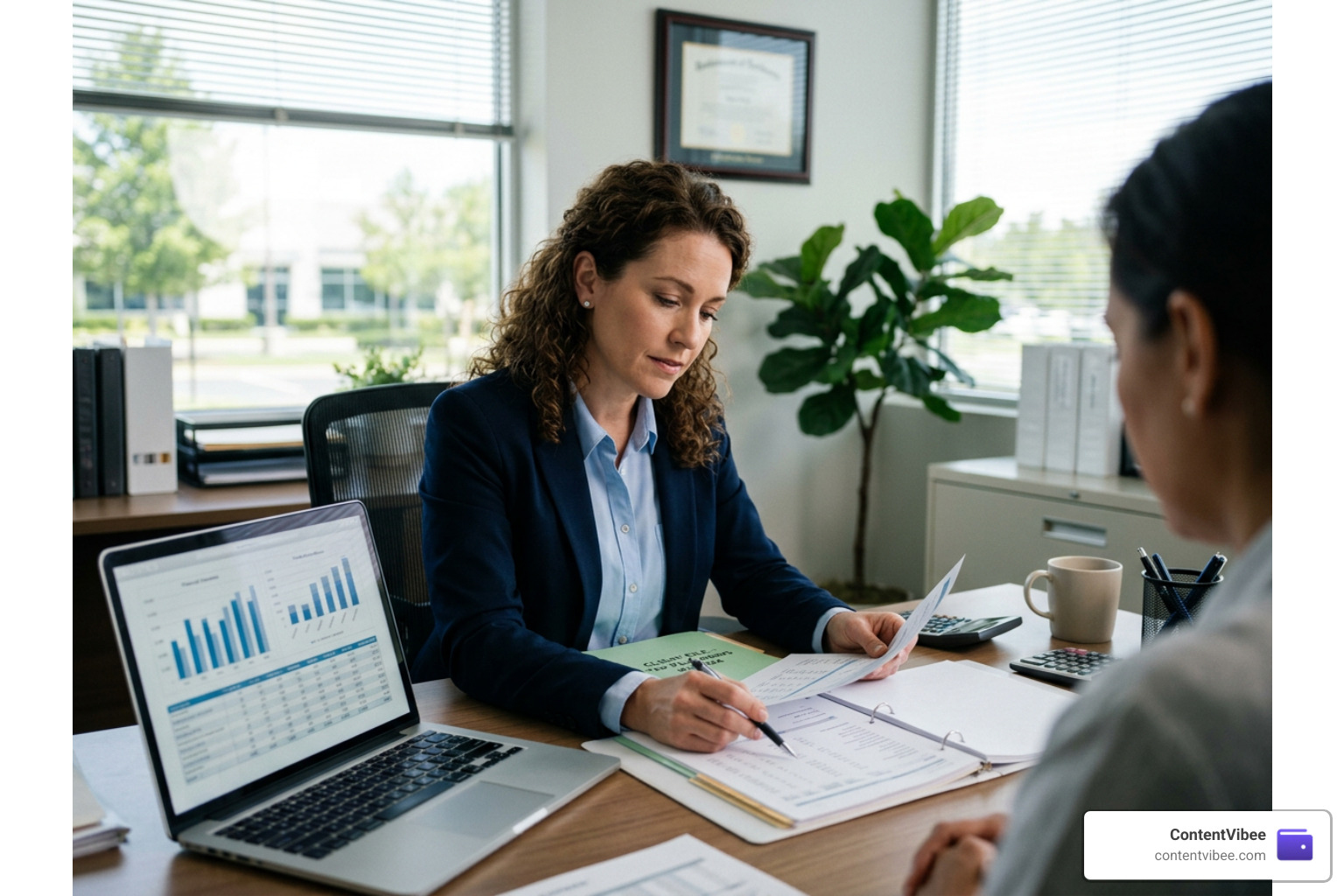 A financial planner calculating tax savings and optimizing deductions