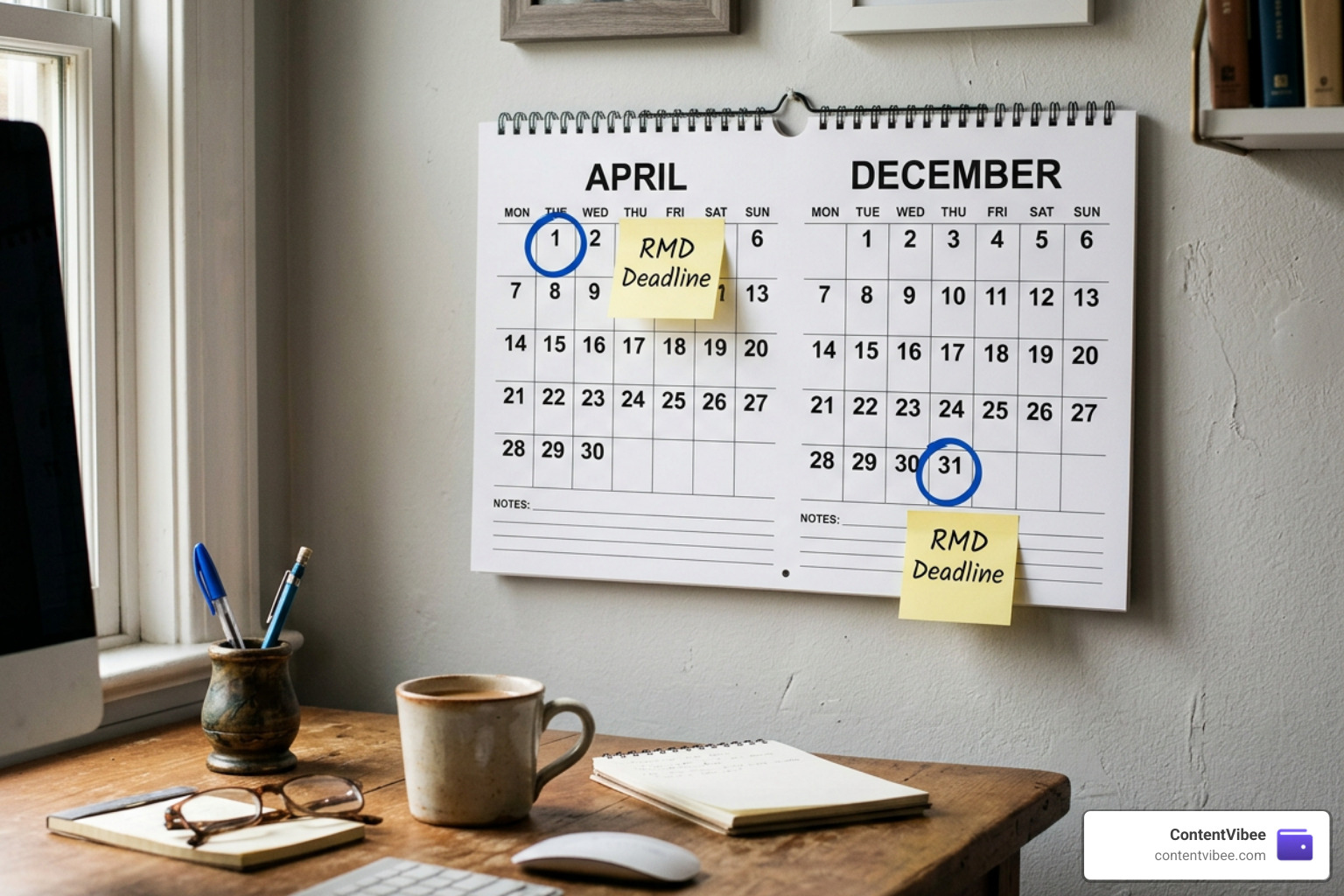 RMD deadlines calendar graphic RMD deadlines calendar graphic
