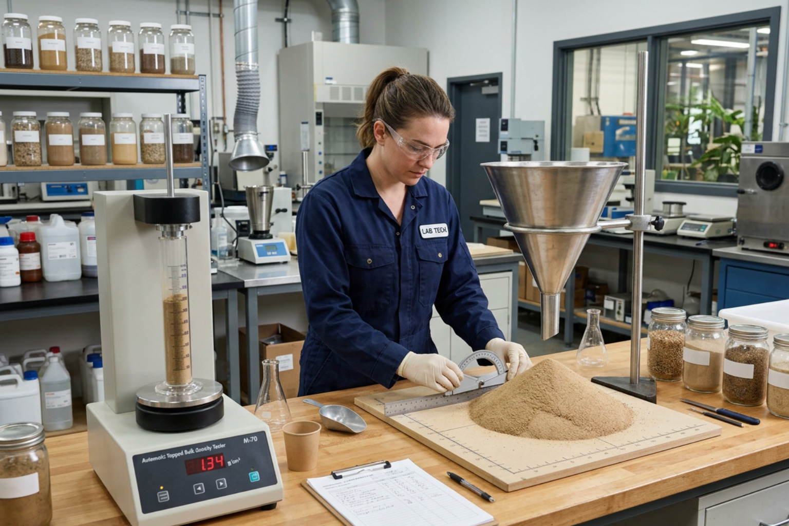 testing material flow properties like angle of repose and bulk density testing material flow properties like angle of repose and bulk density