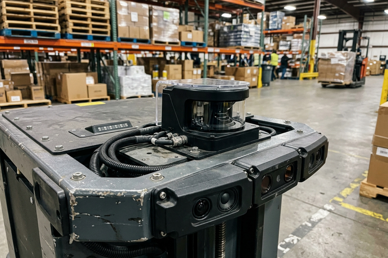 laser navigation sensors on a mobile robot