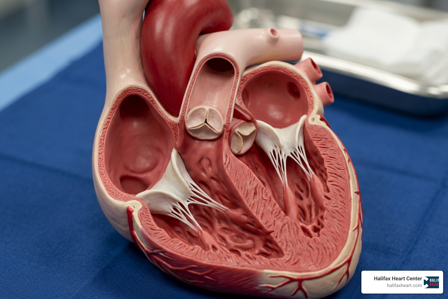 Anatomy of the heart valves showing aortic, mitral, and tricuspid valves
