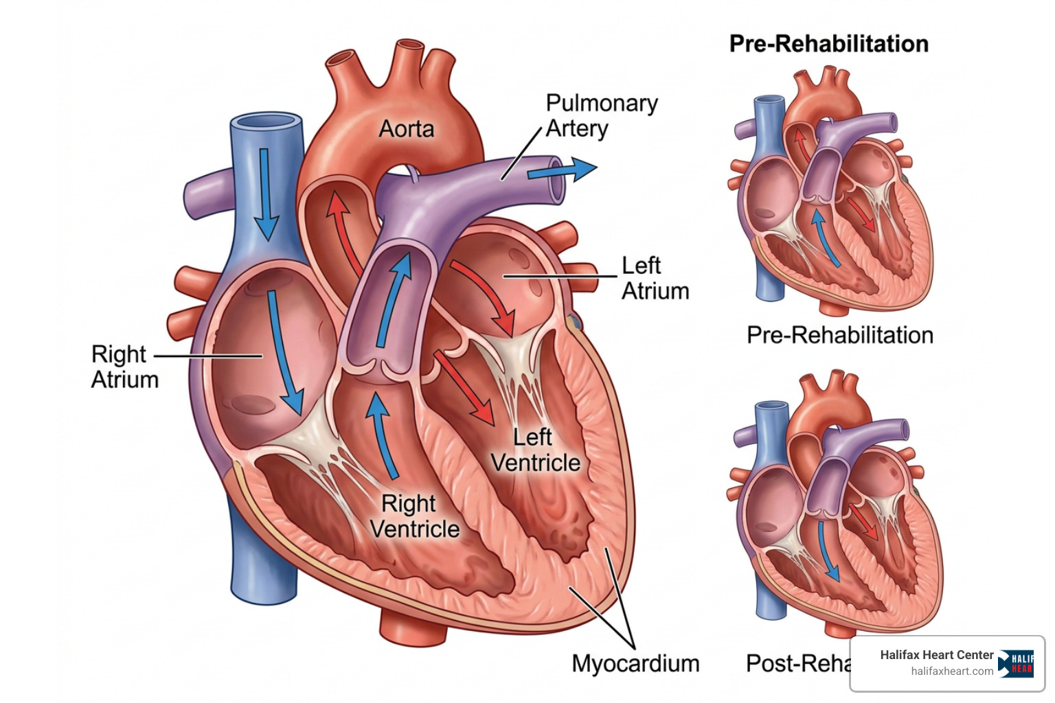 Physiological benefits of cardiac exercise rehabilitation on ventricular structure