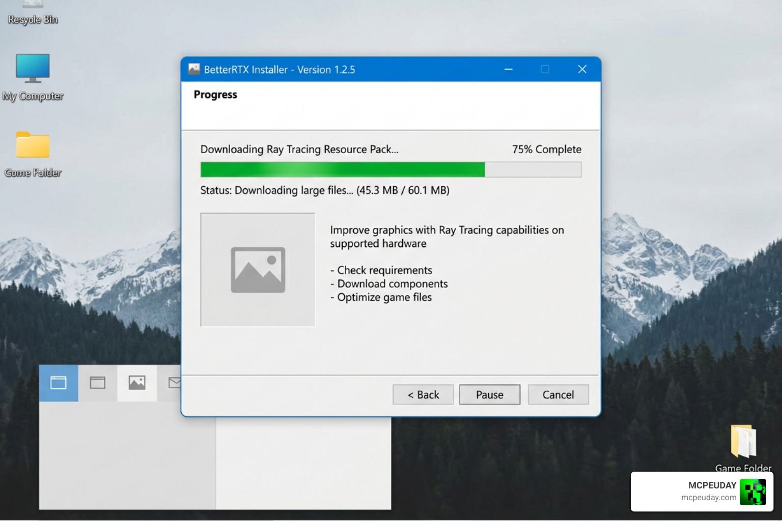 BetterRTX Installer GUI application on Windows